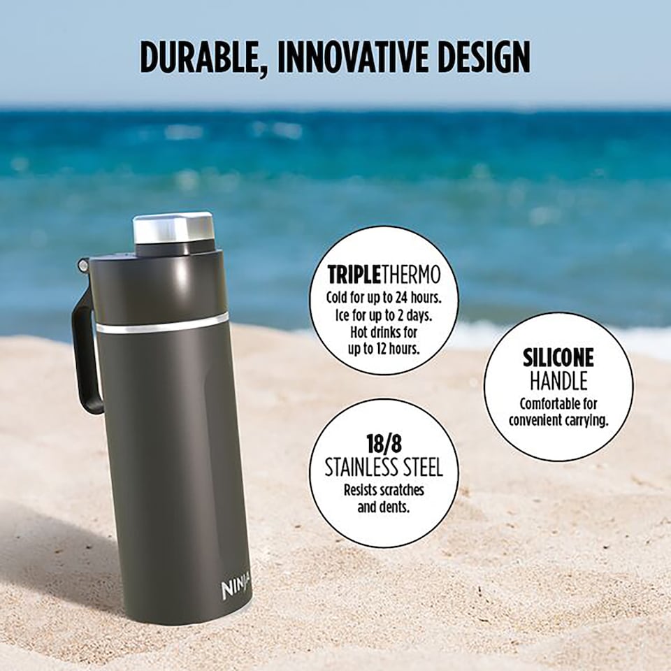 image 1 of Ninja Thirsti 700ml Travel Bottle with BubbleLock technology Black DW2401EUUKBK