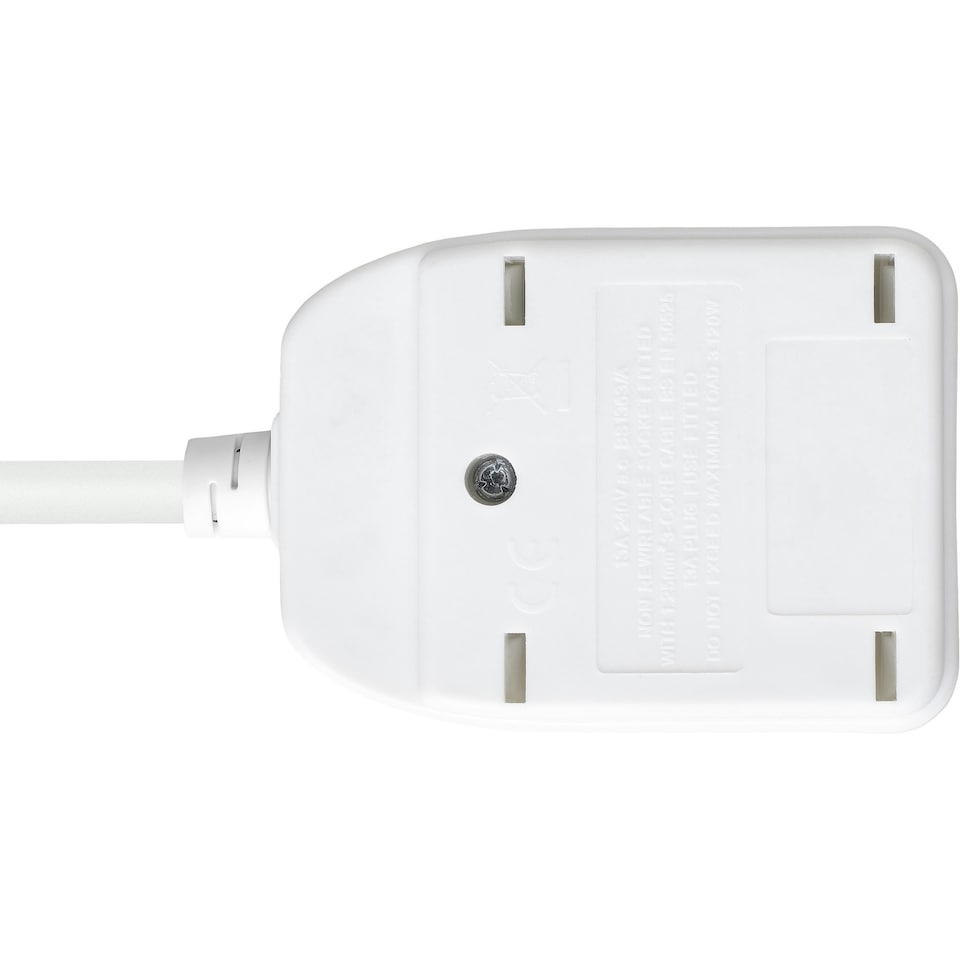 image 1 of Masterplug Single Socket Extension Lead with 5m Cable 13A White