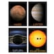 image 1 of Set of 4 NASA Our Solar System Planets Mars Jupiter Saturn Images Wall Art Print A4