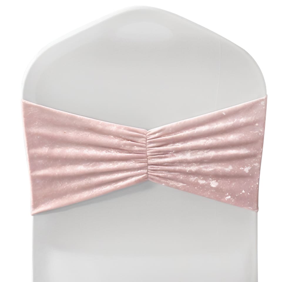 image 1 of Crushed Velvet Chair Band, Glitz Shiny Fabric Sashes - 1pc