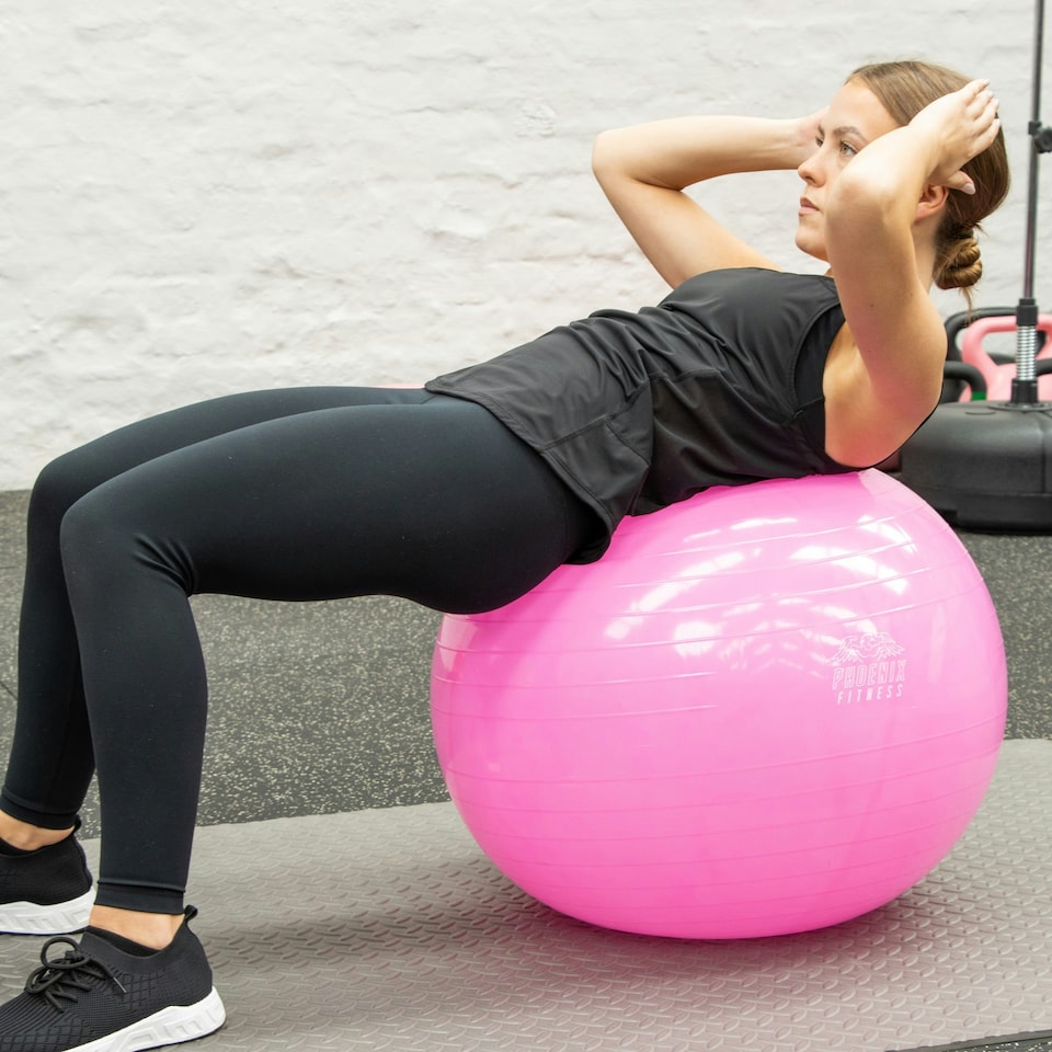 image 1 of Phoenix Fitness Fit Ball with Pump - Pink