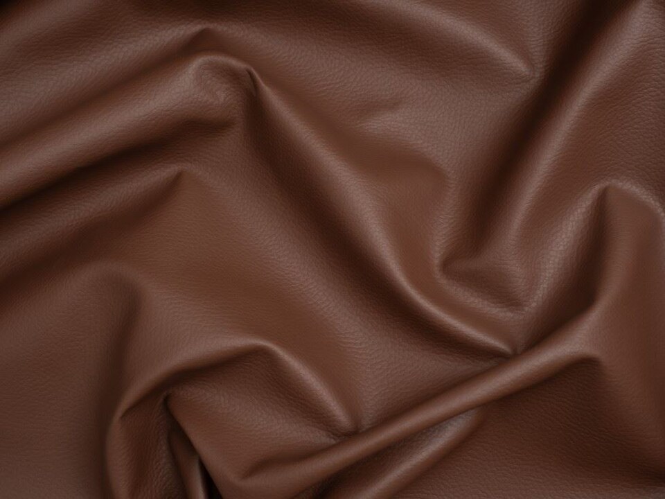 Minerva Core Range Brown Textured Faux Leather Fabric for Bag Making, Dressmaking, Upholstery, 140cm / 55" Wide - per metre