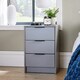 image 5 of Bedside 3 Drawer Storage Grey Clothing Nightstand Organiser Bedroom Cabinet Unit