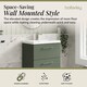 image 2 of Bathroom Wall Hung 2 Soft Close Drawer Vanity Unit, Satin Green, 610mm | Green | Satin Green | 579 x 610 x 390mm