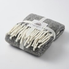 Aisling Marl Faux Mohair Throw - Super Soft, Stylish Tasselled Blanket Grey | Graphite