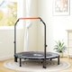 image 8 of HOMCOM 48" Foldable Mini Trampoline Fitness Trampoline Rebounder for Adults with Adjustable Foam Handle, for Indoors, Outdoors, Cardio Training, Orange | Orange