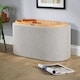 image 5 of Storage Ottoman Reversible Lid Table Boucle Teddy Fur Home Box | Grey | Grey