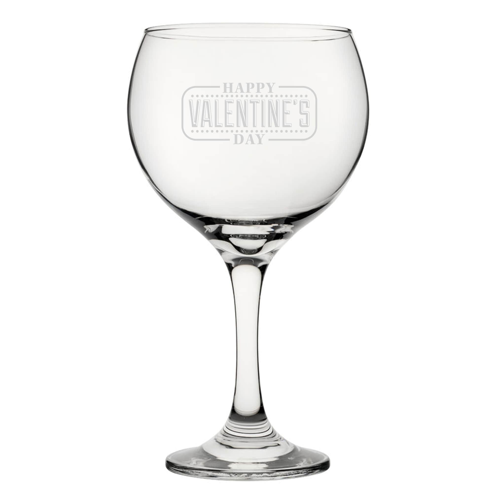 Personalised Valentine's Day Gin Balloon Cocktail Glass for Couples