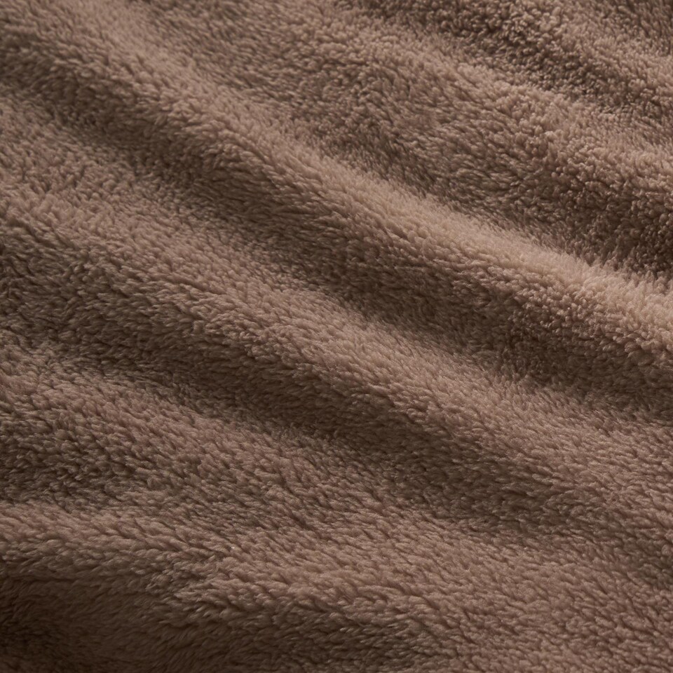 image 1 of OHS Teddy Fleece Thermal Fitted Bed Sheet | Brown | Natural | Single