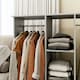 image 8 of HOMCOM Mobile Double Open Wardrobe w/ Clothes Hanging Rail Clothing Grey