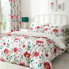 D & D Abstract Poppy Duvet Cover Set Red