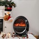 image 2 of HOMCOM Table Top Electric Fireplace Heater W/ LED Flame Rotatable Head Black