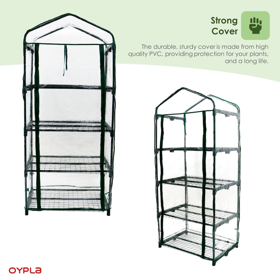 image 1 of 4-Tier Mini Growhouse Garden Greenhouse