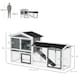image 7 of PawHut Rabbit Hutch, 2-Tier Wooden Animal House w/ Run Box, Ramp, White