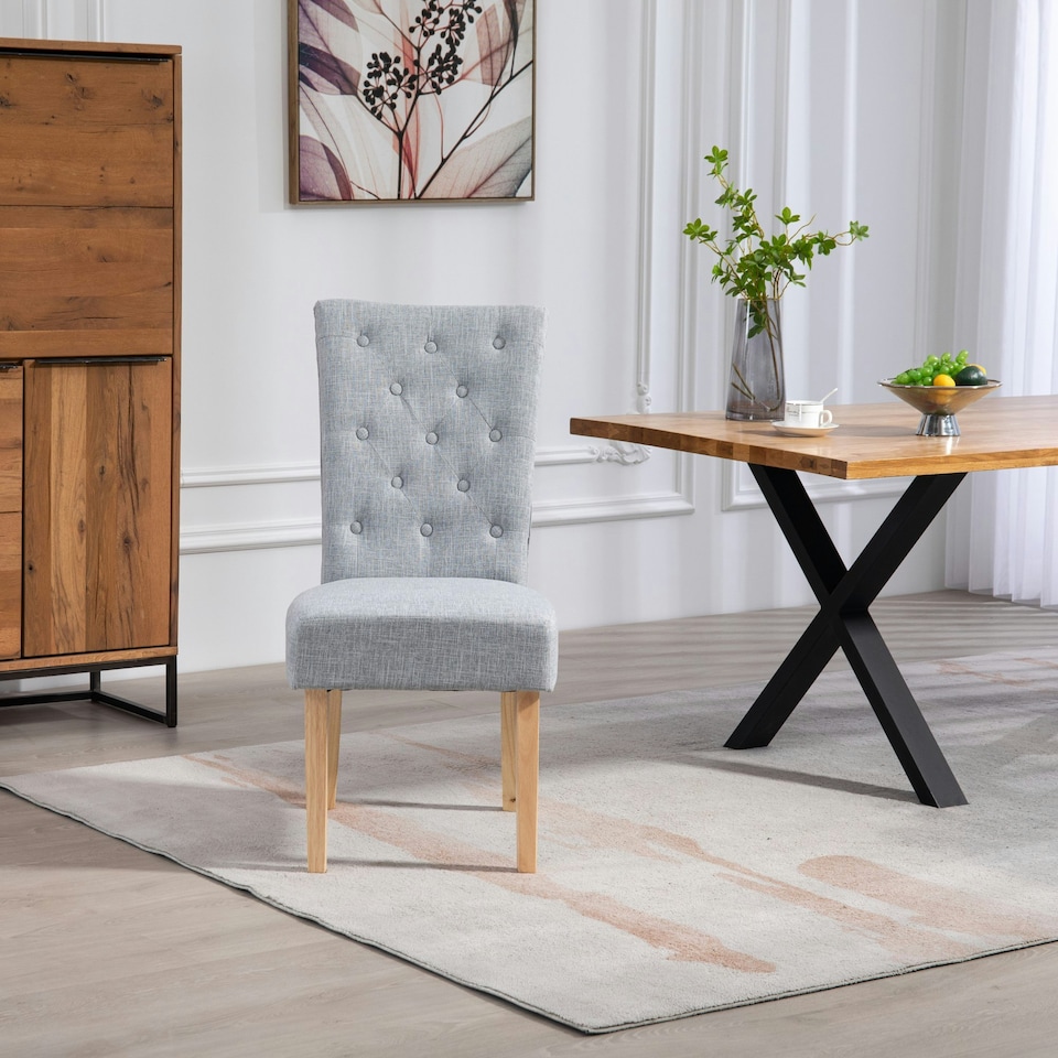 image 1 of Set of 2 Pienza Fabric Dining Chairs - Set of 2