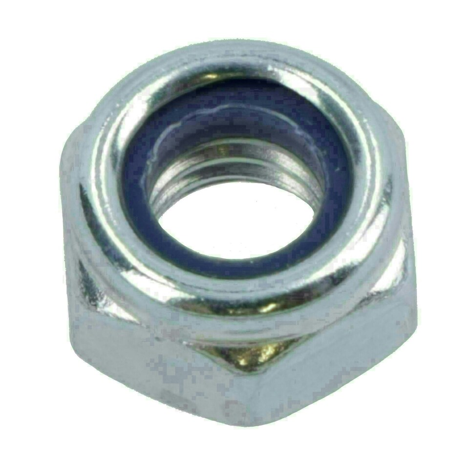 image 1 of M6 x 1.0mm Nyloc Nut Fastener Hexagonal Metric Nuts Grade 8 Zinc Plated 50pk