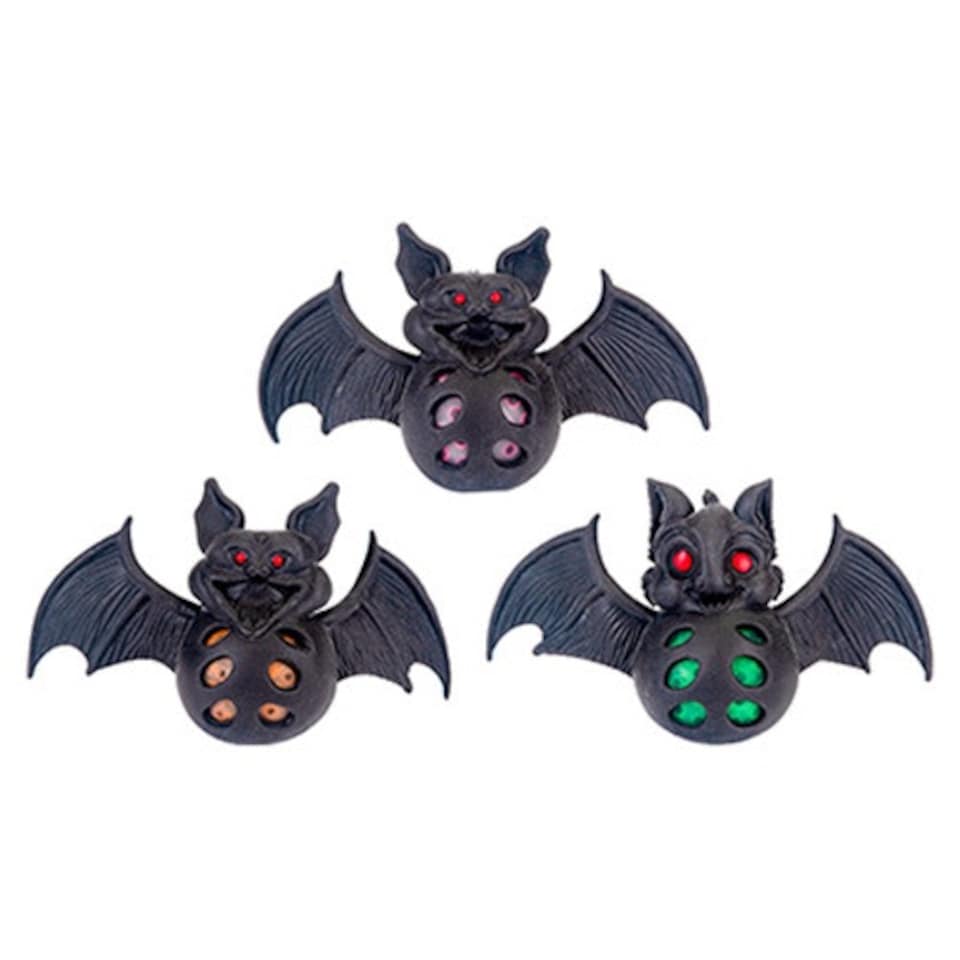 image 1 of Assorted Spooky Halloween Squishy Black Bat Toy