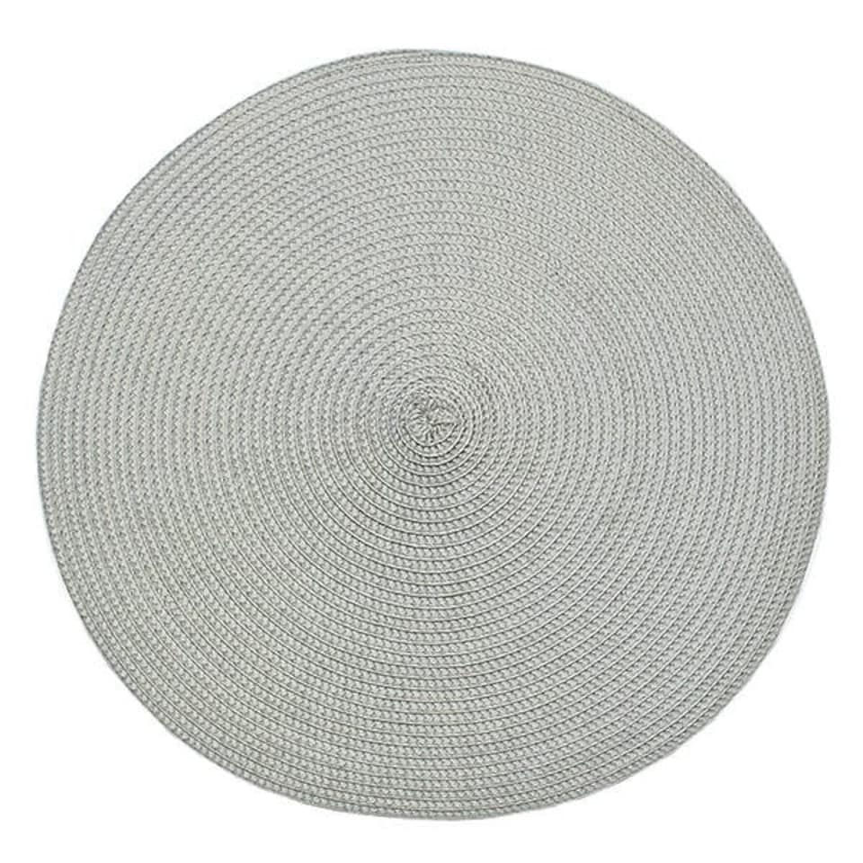 image 1 of Walton & Co Dove Grey Circular Ribbed Placemat
