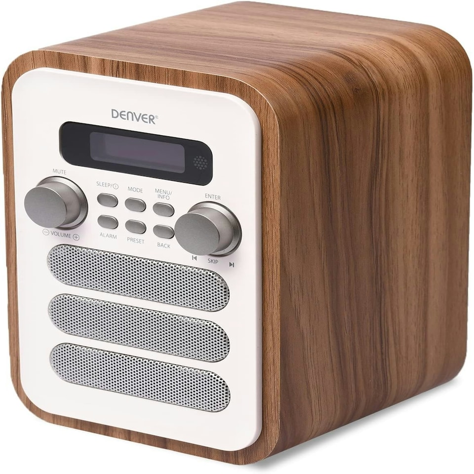 image 1 of Denver DAB-48 Bluetooth DAB Radio - Large Remote Control - DAB/DAB+ Digital Radio Mains Powered – DAB Bluetooth Radio Speaker – DAB Alarm Clock