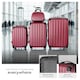 image 3 of Suitcase Set Pucci - 3 suitcases, beauty case, robust, hard-shell ABS plastic | Red | burgundy | 1