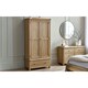 image 1 of Rustic Limed Oak 2 Door 1 Drawer Wardrobe