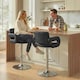 image 2 of HOMCOM Bar Stools Adjustable Swivel with Armrest Set of 2 Black