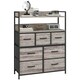 image 1 of HOMCOM Bedroom Chest of Drawers 7 Drawer Dresser w/ Shelves, Grey Wood Effect