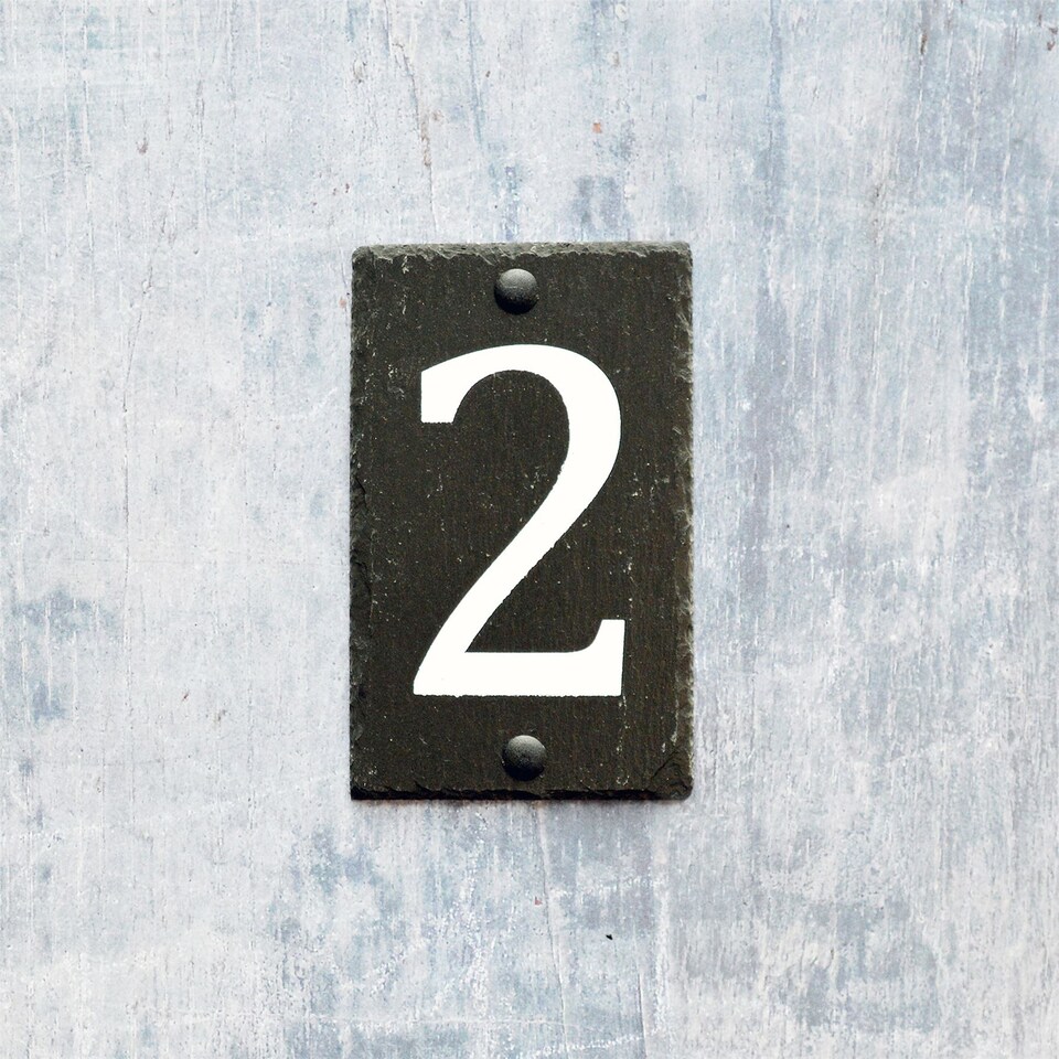 image 1 of Nicola Spring Slate House Sign - 9 x 14.5cm - Number 2