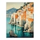 image 3 of Amalfi Coast Orange Green Coastal Village Black Framed Wall Art Print A4