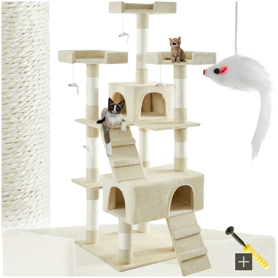 image 1 of Cat Tree Barney - 170 cm, sisal cat scratching posts - Beige