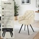 image 2 of Armchair Lucia - padded, quilted pattern, 180 degree swivel chair - Set of 4 Cream