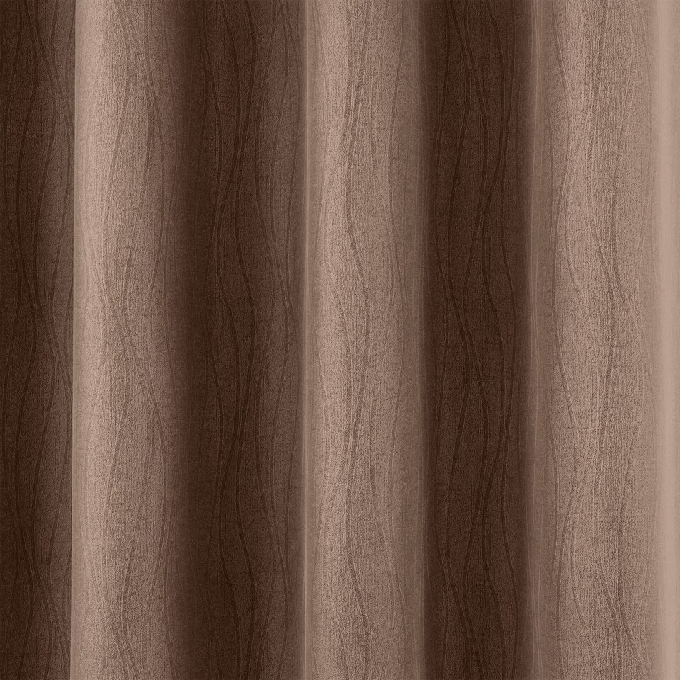 image 1 of Enhanced Living Goodwood Bronze Thermal, Energy Saving, Dimout Eyelet Curtains with Wave Pattern (PAIR) - 66 x 54 inch (168x137cm)