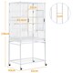 image 3 of Yaheetech 136 cm Tall Mobile Large Parrot Cage w/ Stand White