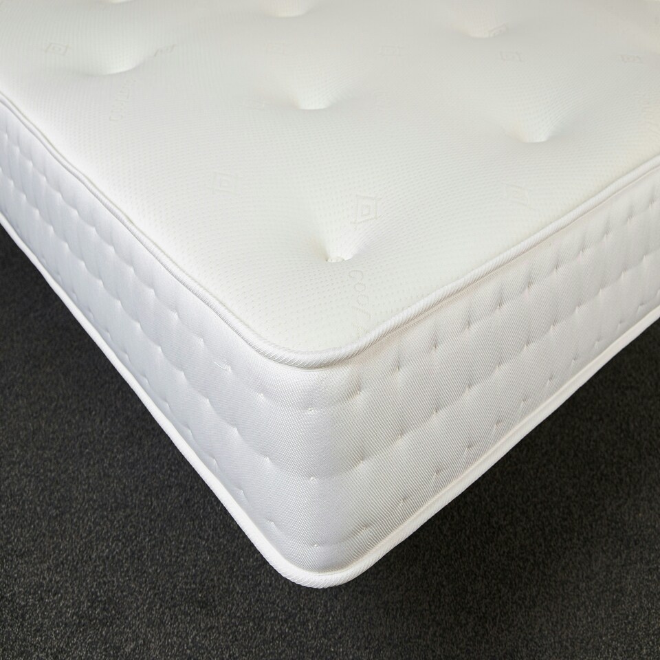 image 1 of 3-Tac Hand-Tufted Hybrid Mattress - 20cm Deep, Quilted Soft Sleep Surface White | Double