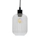 image 3 of Set of 2 Batley - Clear Ribbed Glass with Black Pendant Fittings | Clear | Clear | 2