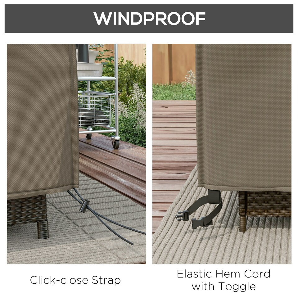 image 1 of Outsunny Large Patio Garden Furniture Set Cover, 600D Oxford, 230 x 230 x 70 cm Grey