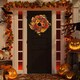 image 4 of Living and Home Large Autumn Daisy Maple Leaf Wreath Halloween Decor