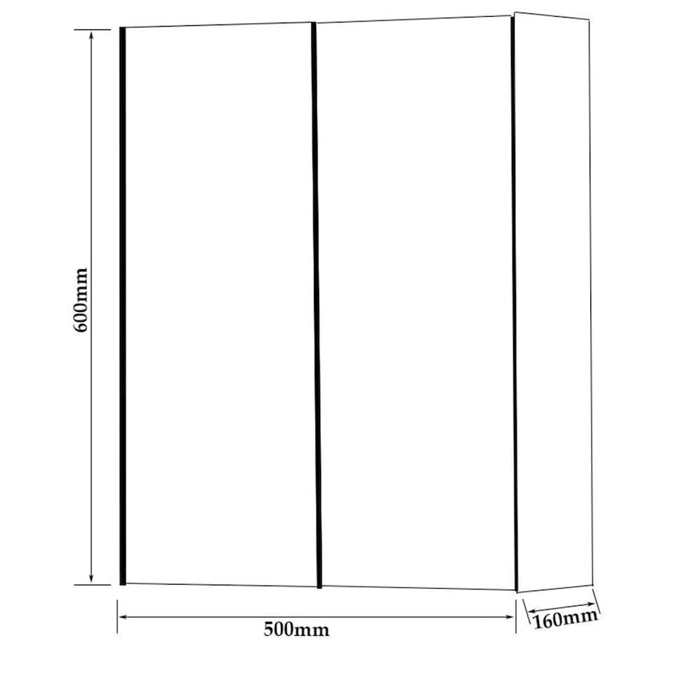 image 1 of 2-Door Mirror Bathroom Cabinet 600mm H x 500mm W - Cashmere - (Arch) | Grey | Grey | 1