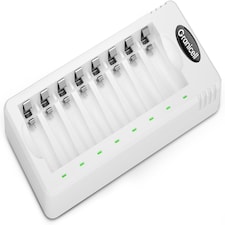 Granicell 8 Bay AA AAA Battery Charger, USB Smart Battery Charger, Type-C Connector with LED Display, Individual Slots for Ni-MH Ni-CD Rechargeable Batteries
