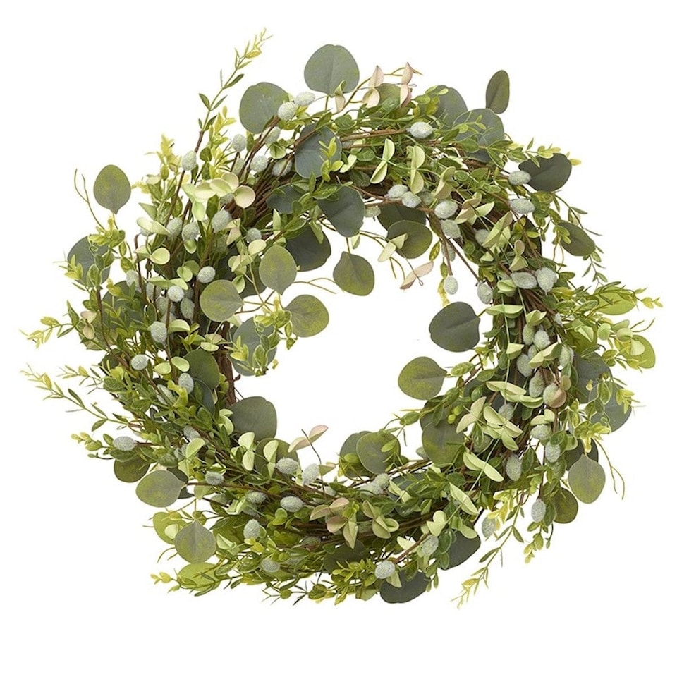Heaven Sends 40 cm Mixed Foliage Green Spring Wreath