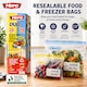 image 6 of Hero Resealable Food & Freezer Bags Duo Pack 40 Pack – 20 Small & 20 Medium Reusable Ziplock Food Storage Bags