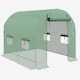 image 1 of Outsunny 2.5 x 2m Walk-In Polytunnel Greenhouse with Roll Up Door Windows Green