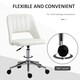 image 7 of Vinsetto Mid-Back Swivel Home Office Chair Scallop Computer Chair Cream White