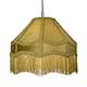 image 2 of Traditional Victorian Empire Lamp Shade in Olive Green Velvet with Long Tassels | Green | 12"