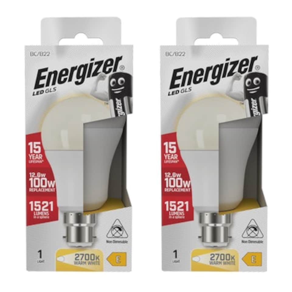 image 1 of Energizer LED GLS B22 1521lm 12.6W 2700K (Warm White) - Pack of 2