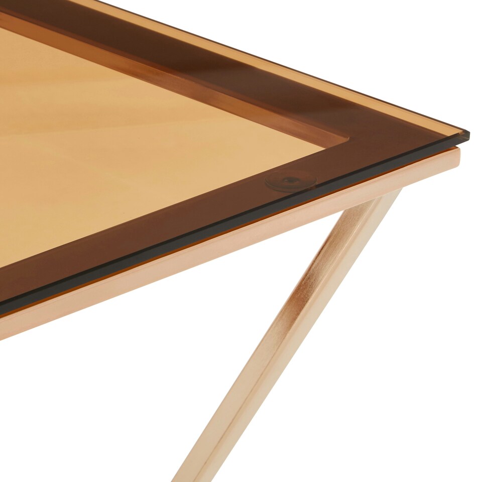 image 1 of Interiors by Premier Sleek Square Rose Gold End Table, Versatile Statement Side Table, Contemporary Livingroom Side Table