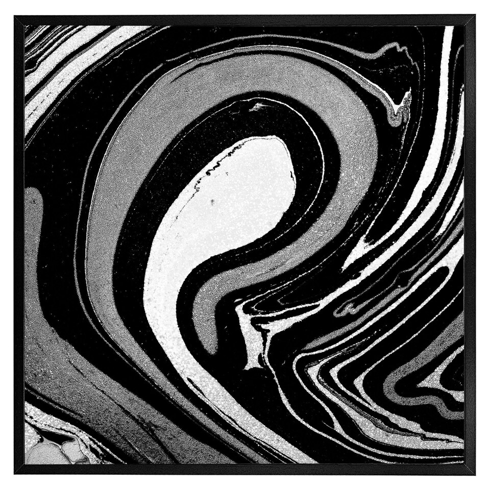 image 1 of Black marbled paint (Picutre Frame) White | S