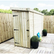 3 x 10 WINDOWLESS Garden Shed Pressure Treated T&G PENT Wooden Garden Shed + Side Door (3' x 10' / 3ft x 10ft) (3x10)