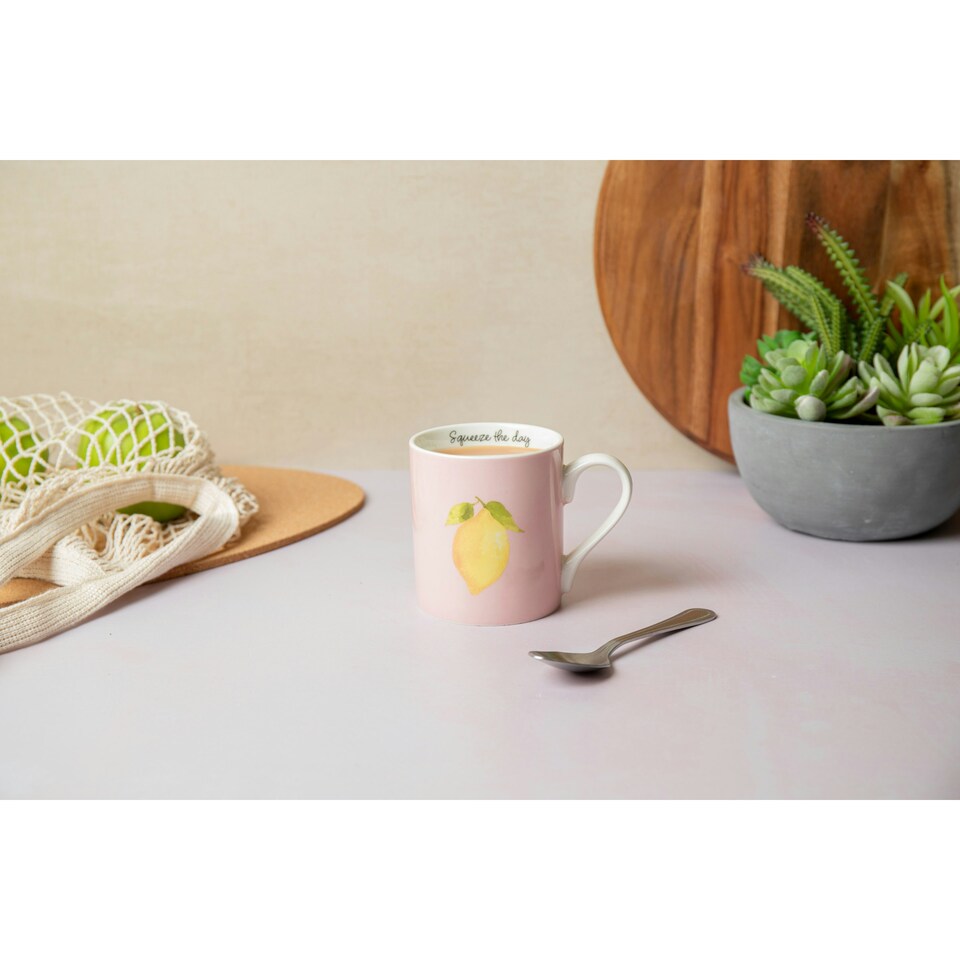 image 1 of Mikasa Lemon Straight-Sided Porcelain Mug, 280ml Pink
