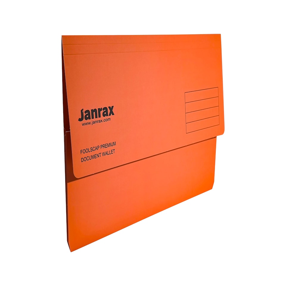 image 1 of Pack of 10 Orange Card Premium Foolscap Document Wallets